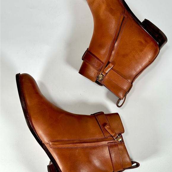 Lauren Ralph Lauren Briele Brown Leather Boots US 9.5 B - Picture 13 of 16